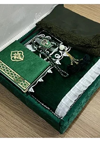 6 Parça Kadife Seccade Takımı Çeyizlik Bohça Sandıklı Gelin Damat Seti