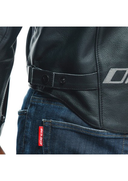 Racing 4 Siyah Dana Derisi Motosiklet Ceketi – Yansıtıcı Detaylı, Spor ve Şehir Sürüşüne Uygun