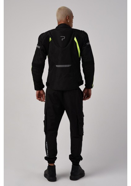 Colombia Neon Sarı Motosiklet Montu – CE Onaylı, Su Geçirmez, Sürtünme Dayanıklı 4 Mevsim Polyester Koruma indirimleri