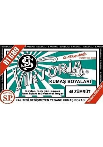 Zümrüt 2 Paket + Fiske Sabitleme 1 Paket Kumaş Boyası fiyatları