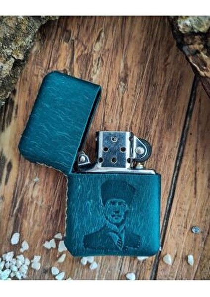 El Yapımı Deri Kılıflı Zippo Çakmak Hakiki Dana Derisinden Şık Tasarım Benzinli indirimleri