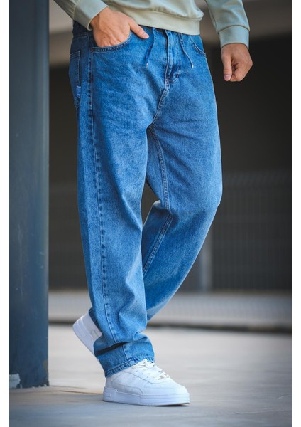 Reax 896 Beli Lastikli Ipli Baggy Bol Kesim Kot Pantolon