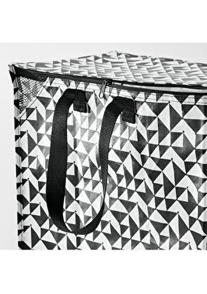 47 Lt Çamaşır Çantası 40X25X47 cm Taşıma Çantası Giysi Taşıma Çamaşır Sepeti Siyah-Beyaz fırsatları