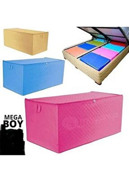 5 Adet Saten Hurç Yorgan Hurcu 100X52X52 cm Büyük Boy Kapitoneli Elyaflı Baza Altı Yorgan Boy