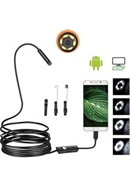 Endoskop Yılan Kamera 5 Metre 5.5mm (Sert Kablo) fiyatları