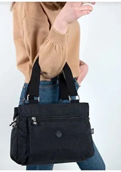 Kadın Siyah Kipling Kol ve Çapraz Çanta