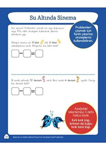1. Sınıf Zihinden Eğlenceli-Öğretici Toplama ve Çıkarma Etkinlikleri Kitabı