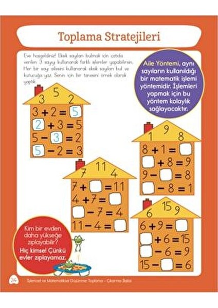 1. Sınıf Zihinden Eğlenceli-Öğretici Toplama ve Çıkarma Etkinlikleri Kitabı