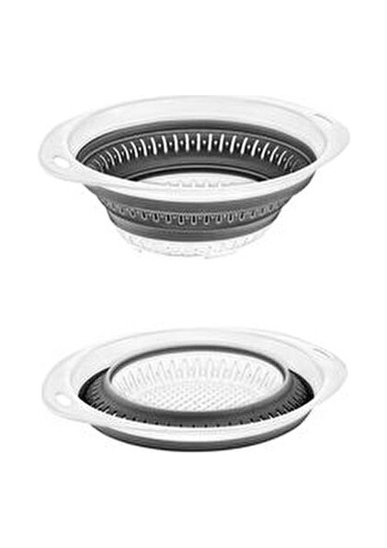 Katlanır 5’li Set Plastik Çamaşır Sepeti 25 lt Hacim Özellikli Kova Maşrapa Badya Süzgeç