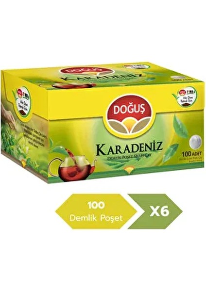 Karadeniz 3.2 gr 100’LÜ Bergamotlu Demlik Poşet Çay x 6 Adet
