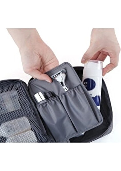 Gül Desenli Çok Fonksiyonlu Makyaj Çantası ( Boy: 21 cm En: 17 cm Genişlik: 8 cm ) fırsatları