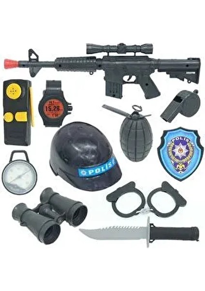 Oyuncak Kasklı Polis Set