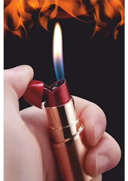 Kişiye Özel Isim Baskılı Ruj Şeklinde Bütan Gazlı Alevli Çakmak Mini Çanta Boyu Hediye Kutulu Füme fiyatları