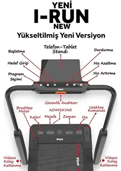 Irun New Koşu Bandı, Bluetooth, 12KM Hız, Kumandalı, Sıvı Silikon Hediyeli, Adım Sayarlı, Programlı modelleri