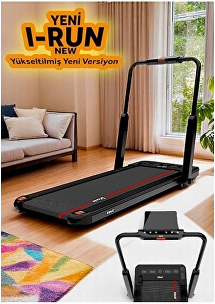Irun New Koşu Bandı, Bluetooth, 12KM Hız, Kumandalı, Sıvı Silikon Hediyeli, Adım Sayarlı, Programlı