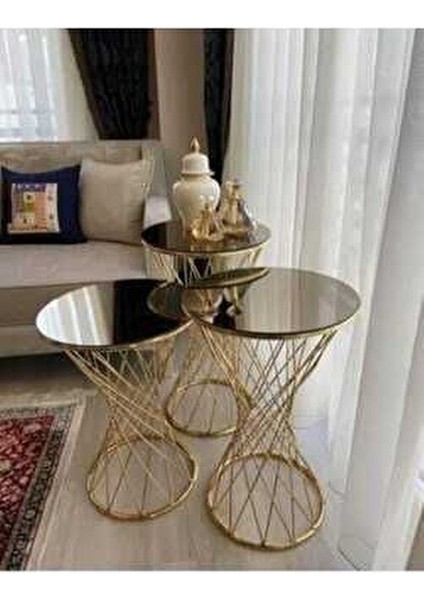 Pota Zigon Sehpa Gold Ayak Bronz Aynalı Sehpa fiyatları