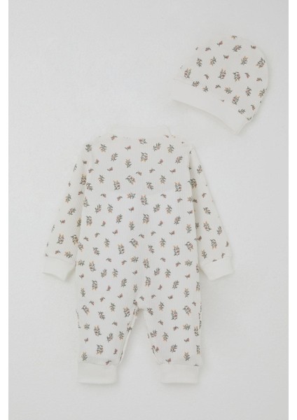 Kız Bebek Tulum Çiçek Desenli 0-6 Ay, Ekru fiyatları