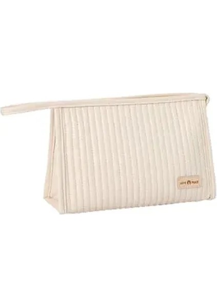 Halley Suni Deri Kapitone Makyaj ve Seyahat Çantası Şık Bej Renkli Tasarım fiyatları