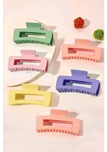 Kadın 6'lı Renkli Büyük Xl Mandal Toka Seti