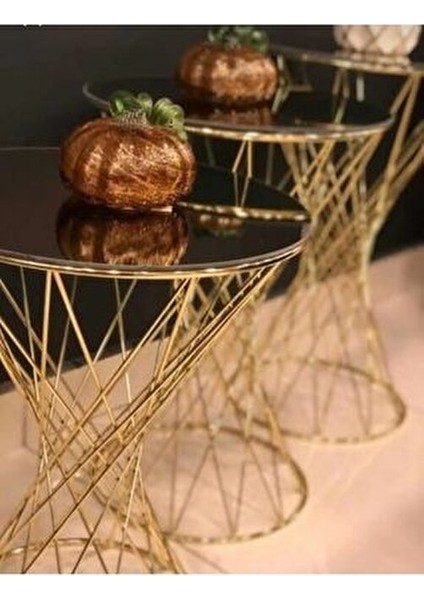 Pota Zigon Sehpa Gold Ayak Bronz Aynalı Sehpa indirimleri