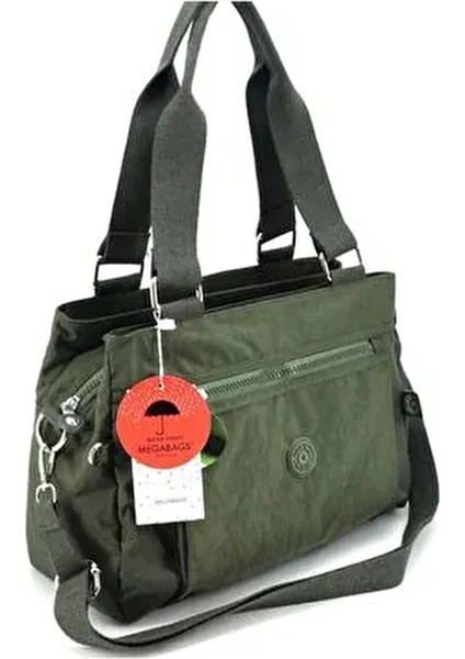 Kadın Haki Yağmur Suyu Geçirmez Kipling Kol ve Çapraz Çanta