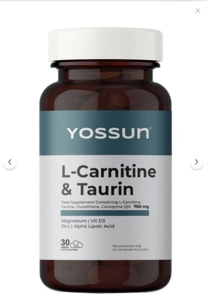 L-Karnitin, Taurin, Glutatyon ve Koenzim Q10 İçeren Tablet Takviye Edici Gıda fırsatları