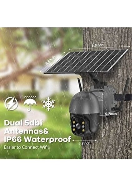 Pulnix 4g 5 Mp Insan Takipli Model Solar Sim Kartlı Kamera Solar Güvenlik Kamerası