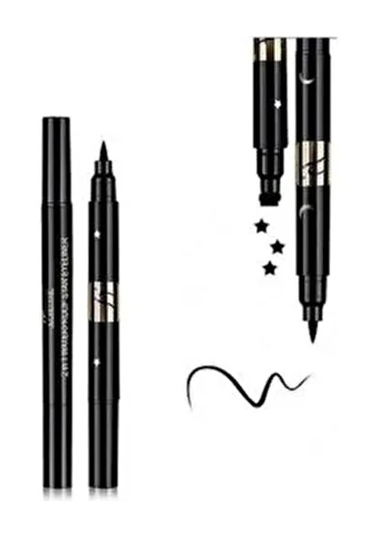 Çift Taraflı Yıldız Desenli Kalem Eyeliner Likit Suya Dayanıklı
