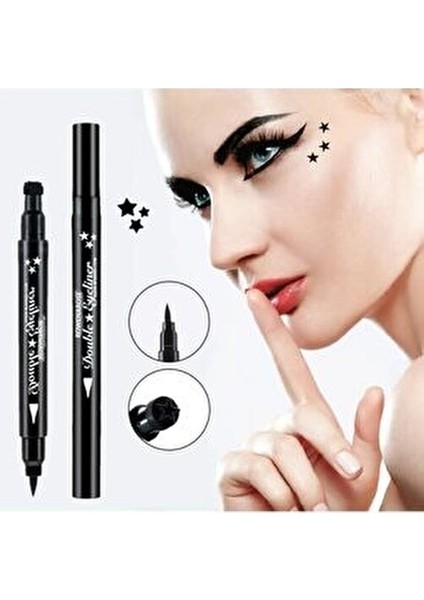 Çift Taraflı Yıldız Desenli Kalem Eyeliner Likit Suya Dayanıklı modelleri