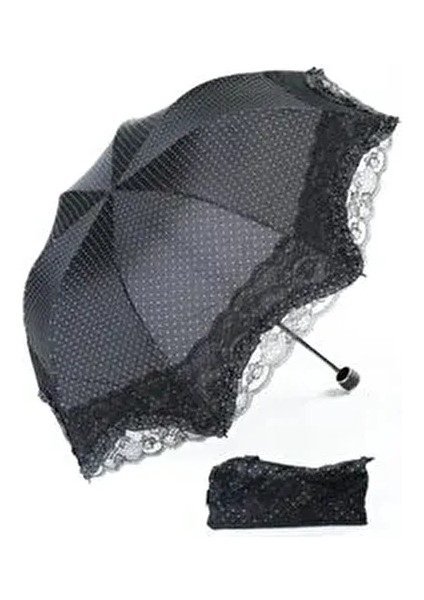 Lüx Kırılmaz Özellikli Bayan Taşıma Çantalı Şemsiye Siyah