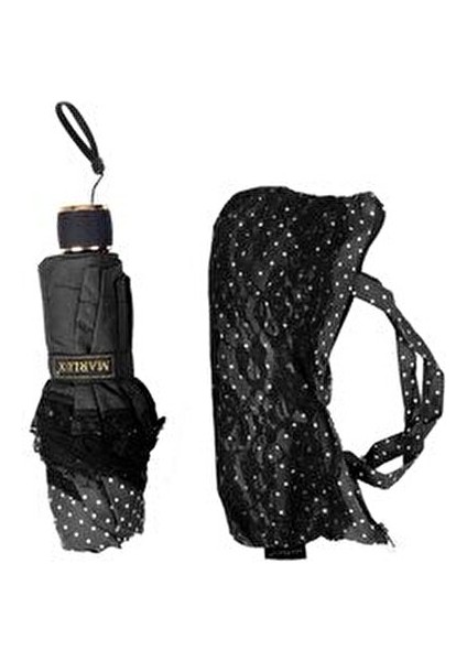 Lüx Kırılmaz Özellikli Bayan Taşıma Çantalı Şemsiye Siyah