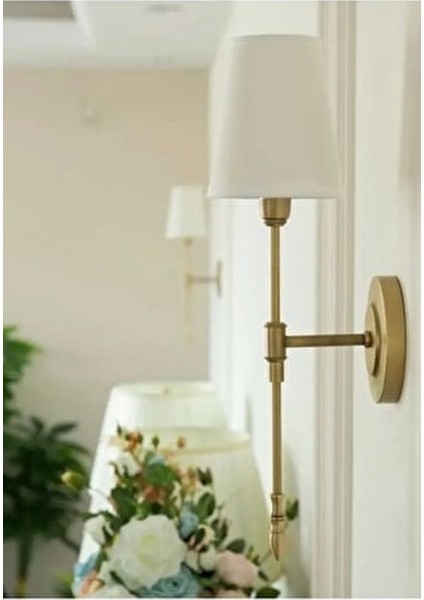 Duvar Aplik Krem Abajur Eskitme Gold Sarı Modern Tasarım Elektrik ile Çalışır modelleri