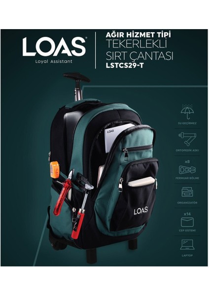 LSTCS29-T Loas Ağır Tipi Tekerlekli Sırt Çantası modelleri