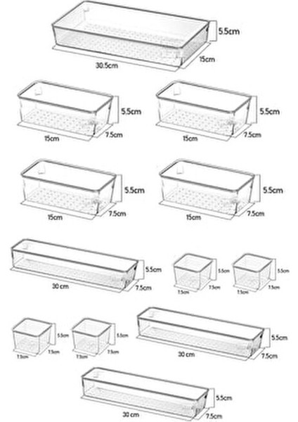 12'li Set Modüler Çekmece Içi Düzenleyici, Banyo Makyaj - Takı Düzenleyici - Ofis Masaüstü Organizer fırsatları