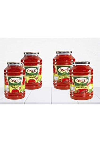 Domates Salçası 4300 G + Tatlı Biber Salçası 4300 G 4 Lü Paket