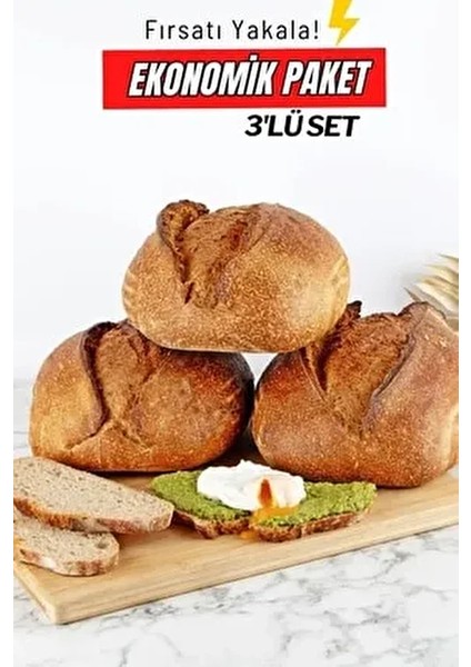 %100 Ekşi Mayalı Artizan Ekmekler 900GR 3'lü Seçim 3X900GR