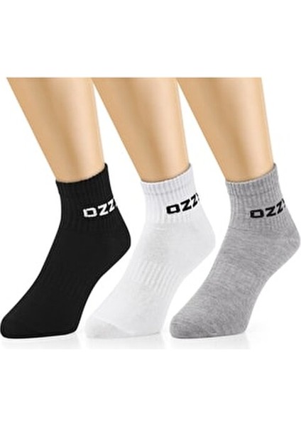 3 Çift Kısa Konçlu Tenis Spor Çorabı Asorti Paket