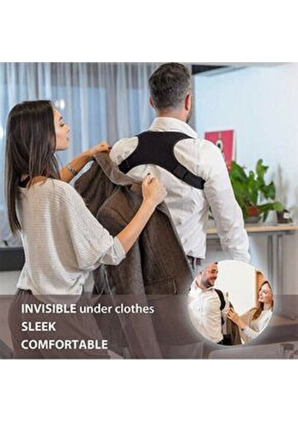 Unisex Siyah Dik Duruş Korsesi