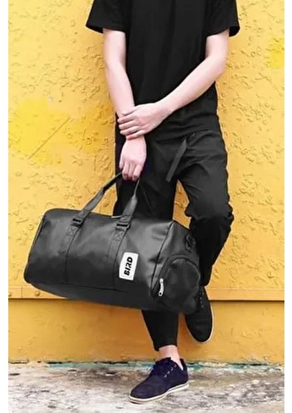 Unisex Su Geçirmez Profesyonel Siyah Spor Çantası - Fitness Sporcu Çantası No 19