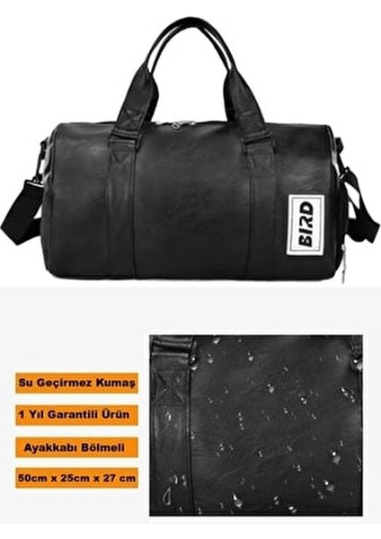 Unisex Su Geçirmez Profesyonel Siyah Spor Çantası - Fitness Sporcu Çantası No 19 fırsatları