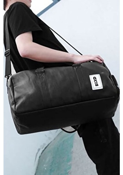 Unisex Su Geçirmez Profesyonel Siyah Spor Çantası - Fitness Sporcu Çantası No 19