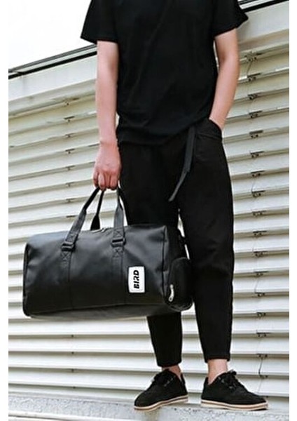 Unisex Su Geçirmez Profesyonel Siyah Spor Çantası - Fitness Sporcu Çantası No 19