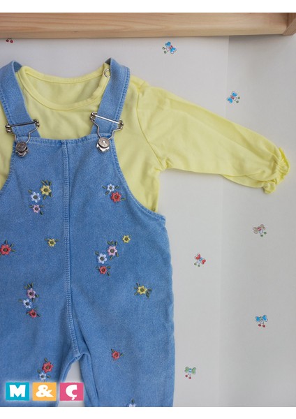 M.Ç Family Store Kiz Çocuk Jean Salopet 2' Li Kot Tulum Takim modelleri