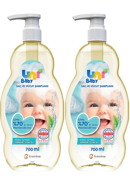 Bebek Saç ve Vücut Şampuanı 700ML Klasik (Pompalı) (2 Li Set)