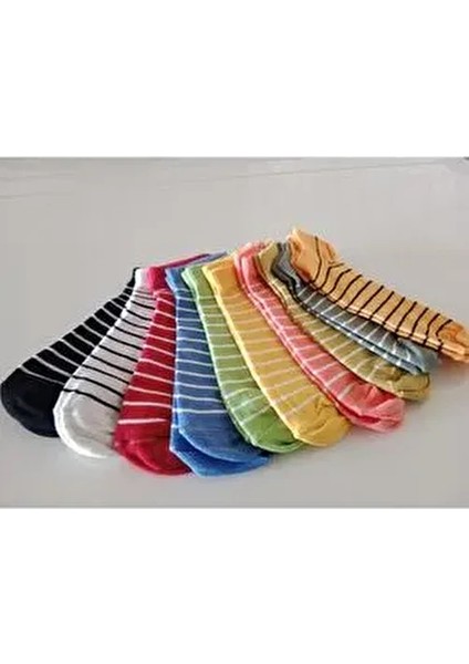 Çember Desenli Patik Çorap 8’li – Kadın, Renkli, Spor ve Günlük Uyumlu”