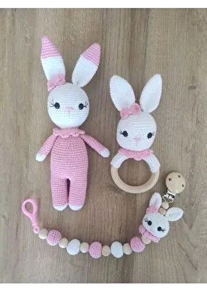 Amigurumi Yenidoğan Tavşan Set Uyku Arkadaşı