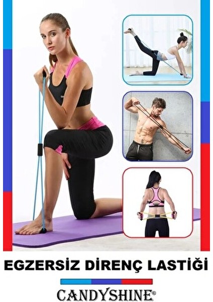 Pilates Egzersiz Bandı Aerobik Yoga Ayak Kol Direnç Lastiği