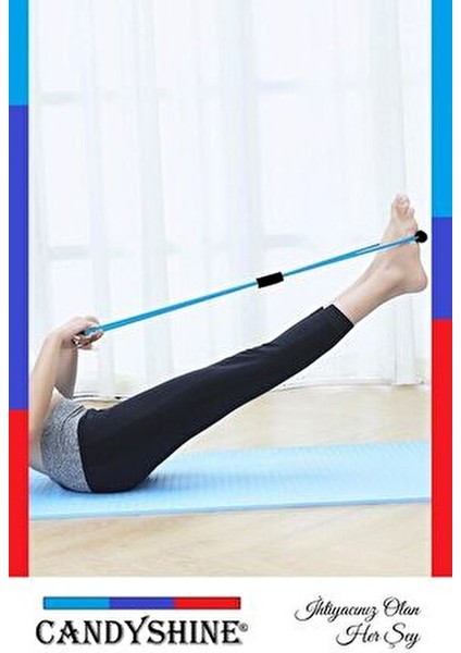 Pilates Egzersiz Bandı Aerobik Yoga Ayak Kol Direnç Lastiği