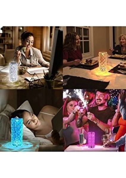 Kumandalı Kristal Masa Lambası Rgb Renk Değiştiren Gece Lambası 16 Renk 4 Mod Dokunmatik Kontrol indirimleri