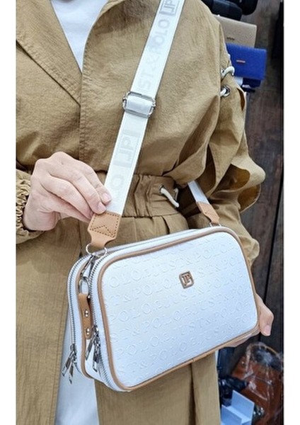 Beyaz Kadın 6 Gözlü Çapraz Çanta Suni Deri Şık Görünüm Basic Koleksiyonu modelleri